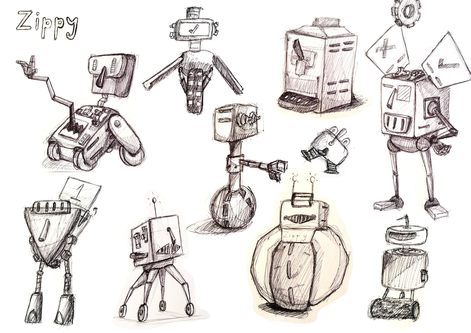 Choose Pre-production Zippy Sketches